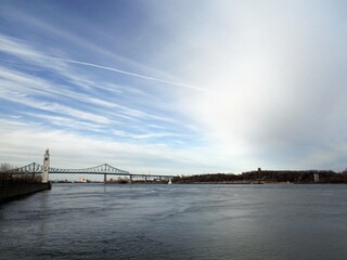 Bridge over the river in Montreal 