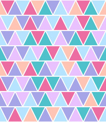 Chaotic seamless pattern of multicolored reticulate triangles. Stock illustration for web and print, wallpaper, background, scrapbooking, wrapping paper, textile.