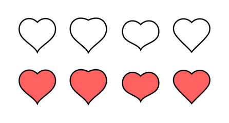 Set of Heart icons. Heart vector icon. Like icon vector. Love