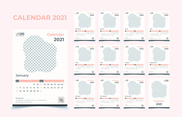 New minimal wall calendar 2021