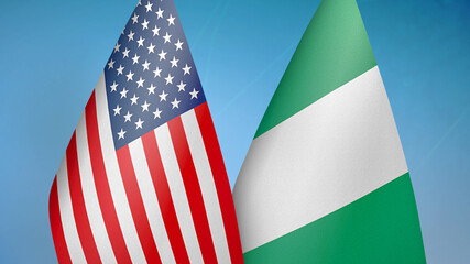 Fototapeta premium United States and Nigeria two flags