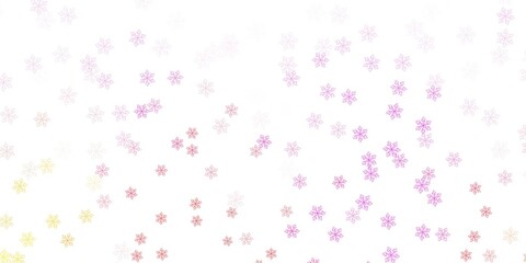 Light pink, yellow vector natural artwork with flowers.