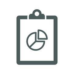 Pie chart, statistics icon / gray vector