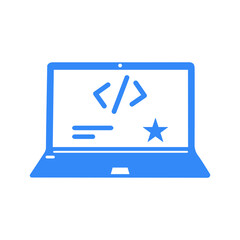 Coder, Custom Coding icon / blue color