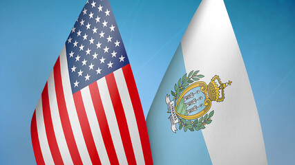 United States and San Marino two flags