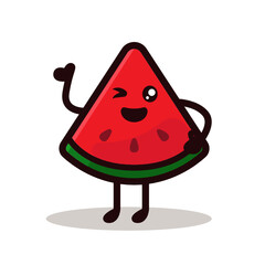 Watermelon cute mascot design