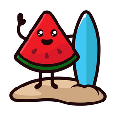 Watermelon cute mascot design