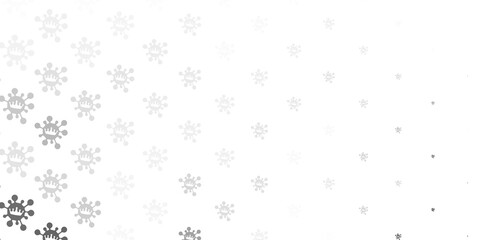 Light gray vector background with covid-19 symbols.