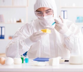 Food scientist testing new stuff in the lab
