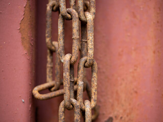 metal chains on rusty metal