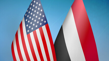Obraz premium United States and Yemen two flags