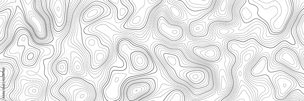 Poster topographic contour map on white background. vector grid map.