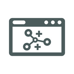 SEO, link building icon / gray vector