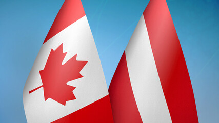 Canada and Austria two flags