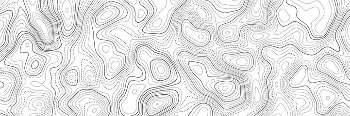 Topographic contour map on white background. Vector grid map.