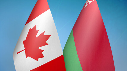 Canada and Belarus two flags