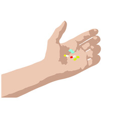 pills on the hand