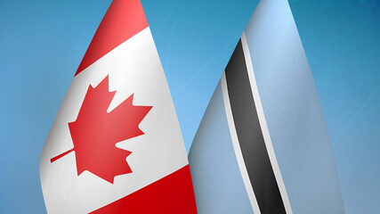 Canada and Botswana two flags