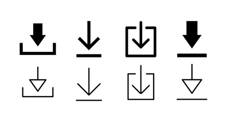 Fototapeta premium set of Download icons. Downloading vector icon