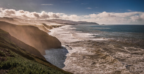 Mussel Rock Coast sunrise, San Francisco Bay Area, Northern California