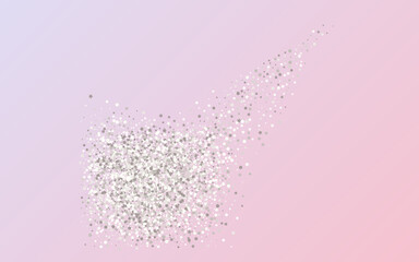 White Sequin Falling Pink Background. Effect 