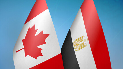 Canada and Egypt two flags
