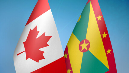 Canada and Grenada two flags