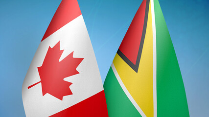 Canada and Guyana two flags