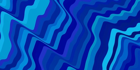 Light BLUE vector layout with wry lines. Abstract illustration with bandy gradient lines. Pattern for business booklets, leaflets