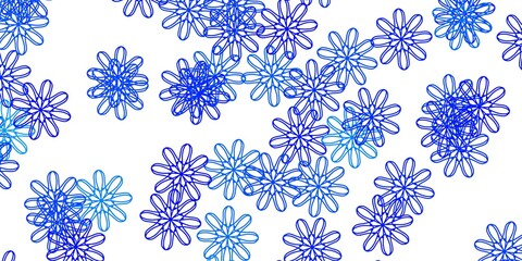 Light BLUE vector natural layout with flowers.