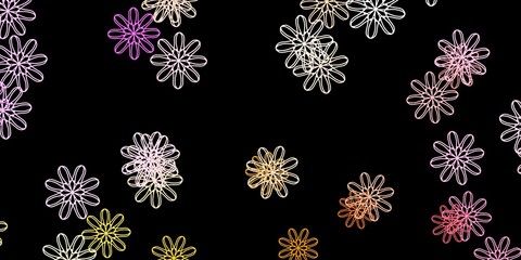 Dark Pink, Yellow vector background with random forms.