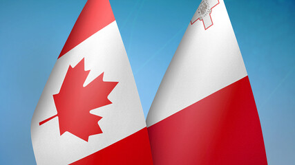 Canada and Malta two flags