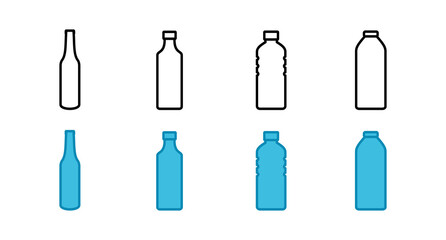 Set of Bottle icons. Bottle icon vector