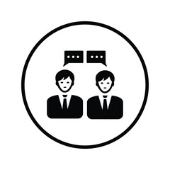 Discussion, Conversation Icon / black vector