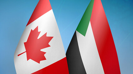 Canada and Sudan two flags
