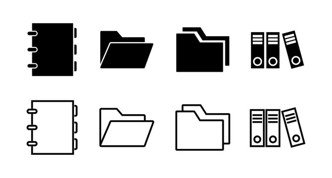 set of Archive folders icons. binders vector icon