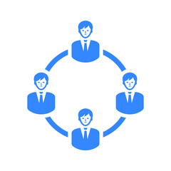 People connection icon / blue color