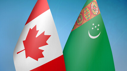 Canada and Turkmenistan two flags