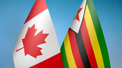 Canada and Zimbabwe two flags