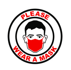 please wear a mask sign vector	