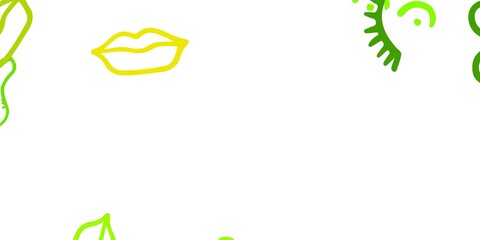 Light Green, Yellow vector template with businesswoman signs.