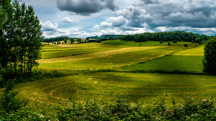 Naklejka premium The shadows of the clouds in the field