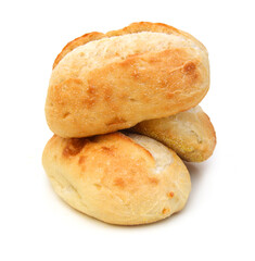 Mini bread on white background 
