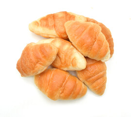 Fresh and tasty croissant over white background 