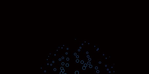 Dark BLUE vector layout with circle shapes. Abstract decorative design in gradient style with bubbles. Pattern for wallpapers, curtains.