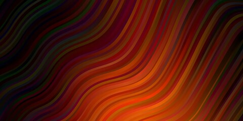 Dark Red vector pattern with curved lines. Colorful illustration in circular style with lines. Template for your UI design.