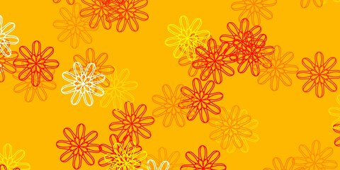 Light Red, Yellow vector natural layout with flowers.