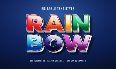Editable text effects with rainbow style