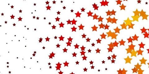 Light Red, Yellow vector background with colorful stars. Decorative illustration with stars on abstract template. Best design for your ad, poster, banner.