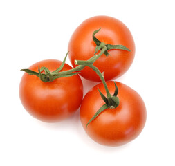 Ripe tomatoes isolated on white background 